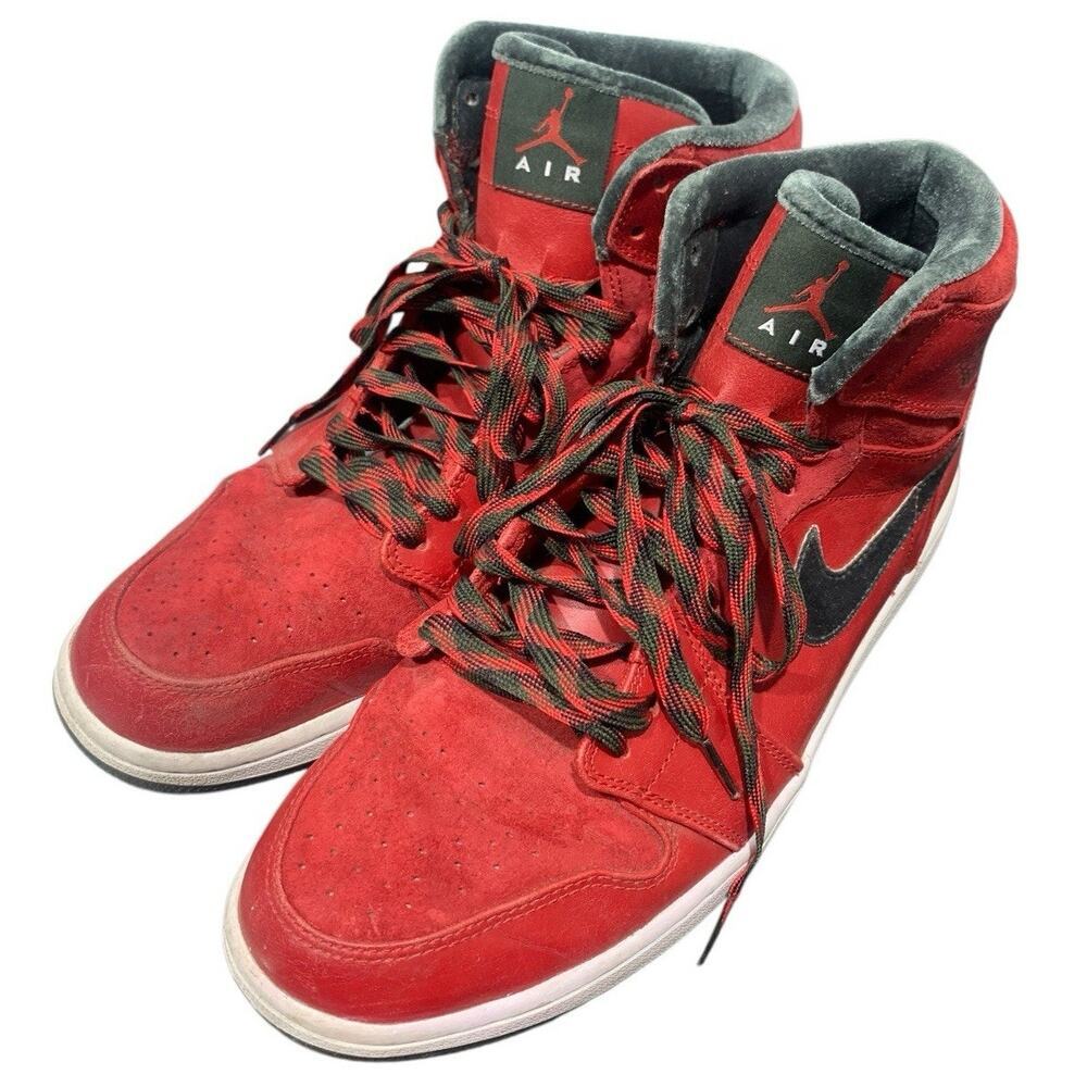 AIR‎ Jordan 1 Retro hightop RED and FOREST GREEN sz 11.5